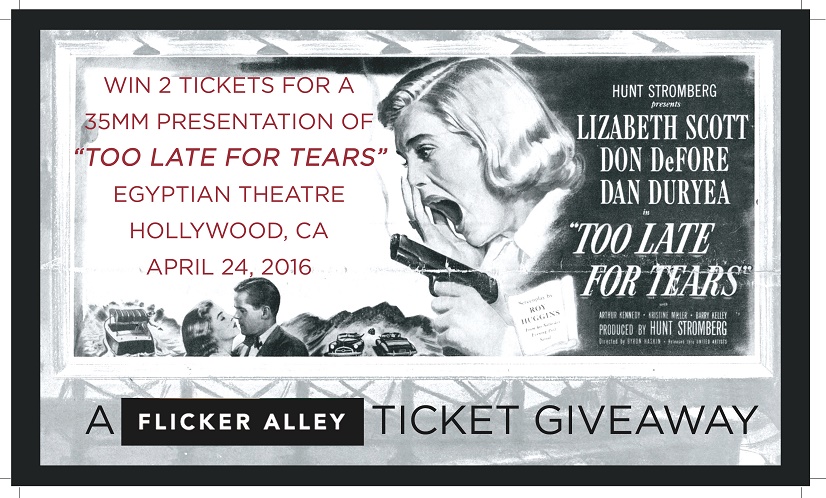 Win Tickets to the April 24 TOO LATE FOR TEARS Screening in Hollywood!