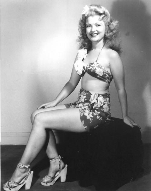 Miller modeling c. 1945. "Her photos were frequently used in 'Pinup' magazines popular with young men in the armed services during the war," says Paziak.